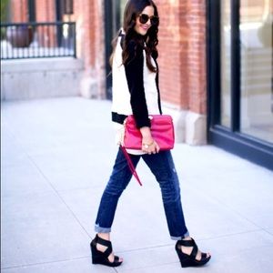 J. Crew Color block Boucle Zip-front Jacket